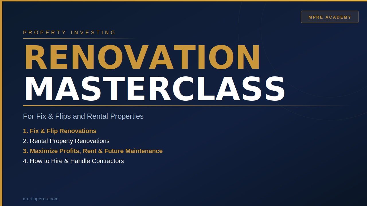 Property Renovation Masterclass